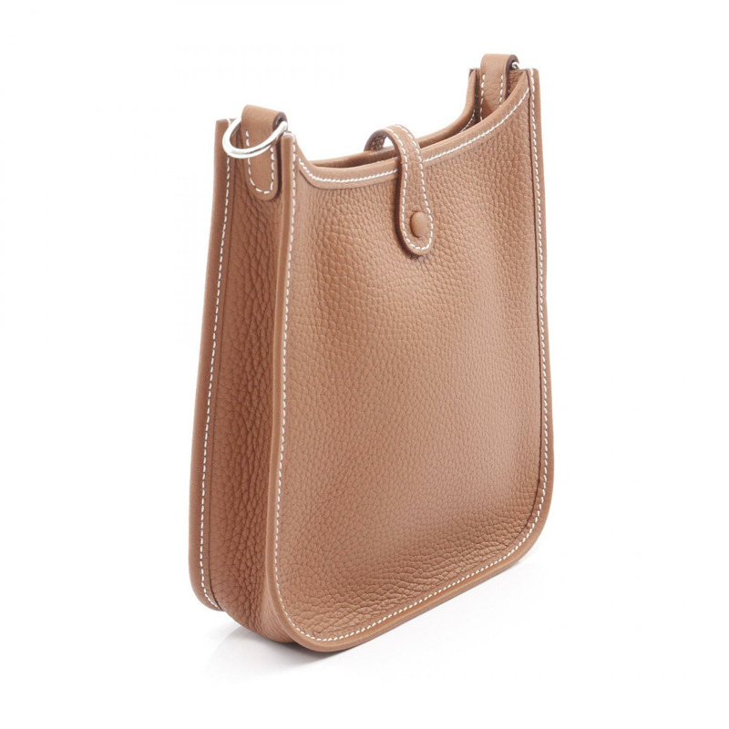 愛馬仕 Evelyne TPM Amazon 單肩包，Clemence 皮革，棕色金色 SHW，二手 K-1