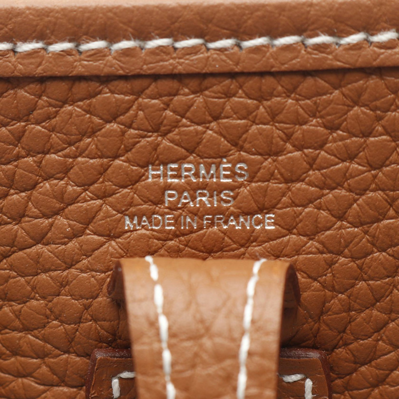 愛馬仕 Evelyne TPM Amazon 單肩包，Clemence 皮革，棕色金色 SHW，二手 K-3