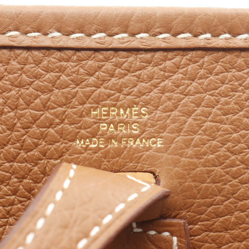 愛馬仕 Evelyne TPM Amazon 單肩包,Clemence 皮革,金棕色,二手,金色五金。-3