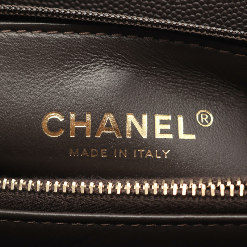 香奈兒 Coco Handle 29 翻蓋絎縫肩背包,棕色皮革,二手,金色五金,CC-3