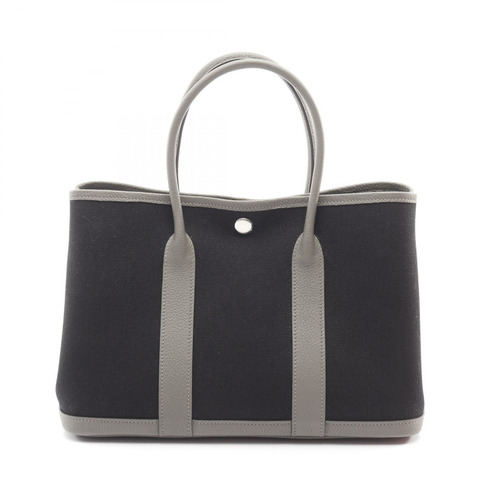 愛馬仕花園派對 TPM 手提包/手提袋/軍綠色帆布 Negonda 黑色/灰色 SHW W