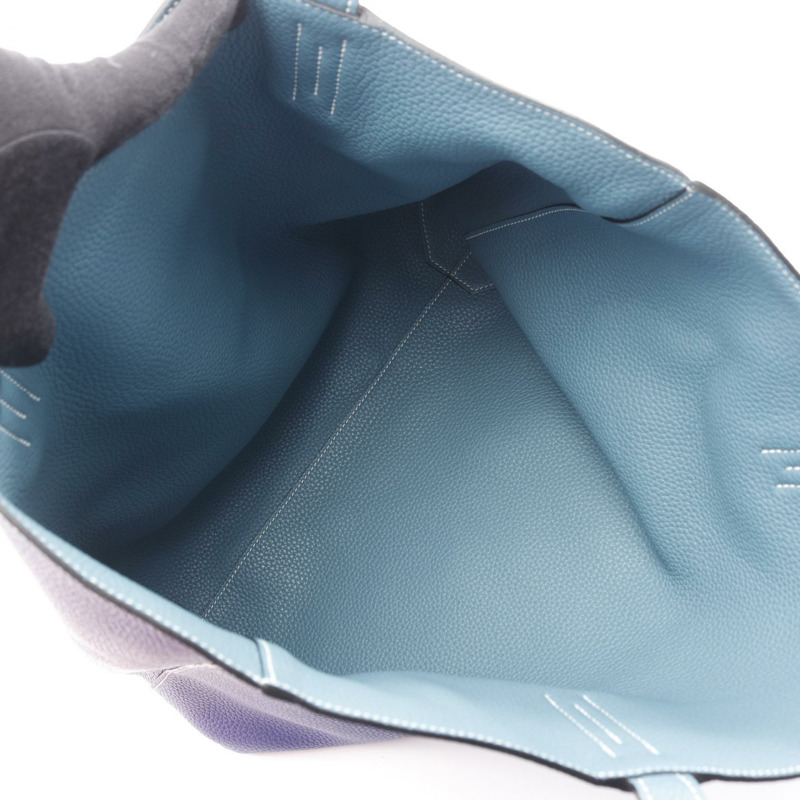 愛馬仕 Double Sens 45 托特包 Clemence 皮革 藍色電光色 全新藍色牛仔布-2