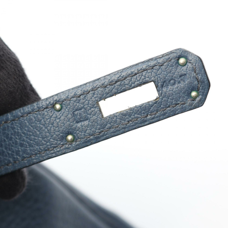 愛馬仕 Birkin 35 手袋 J Fjord 皮革 藍色 二手 SHW 女士-4