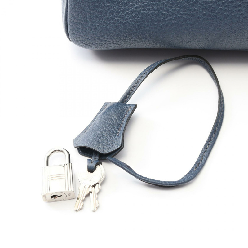 愛馬仕 Birkin 35 手袋 J Fjord 皮革 藍色 二手 SHW 女士-5