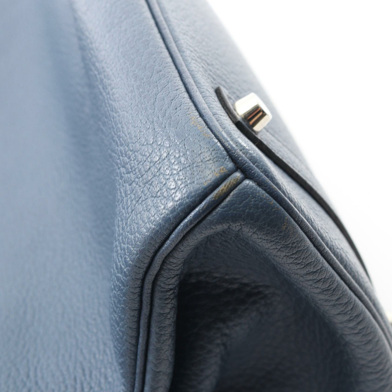 愛馬仕 Birkin 35 手袋 J Fjord 皮革 藍色 二手 SHW 女士-7