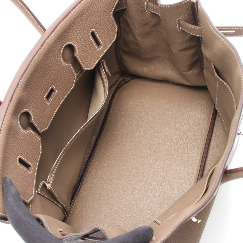 愛馬仕 Birkin 35 手提包 J Taurillon Clemence Etoupe 灰色 二手 女士 SHW-2