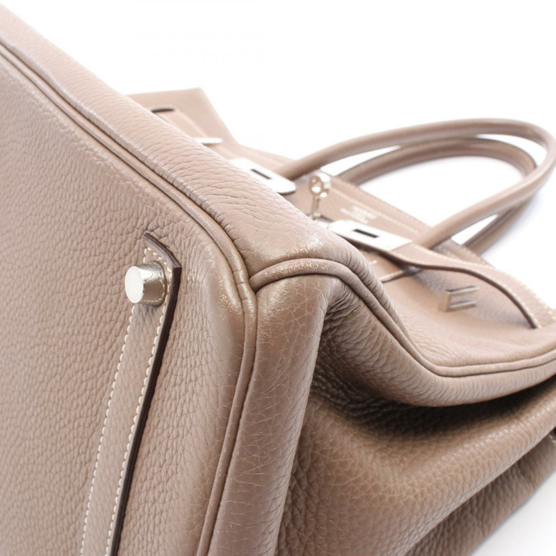 愛馬仕 Birkin 35 手提包 J Taurillon Clemence Etoupe 灰色 二手 女士 SHW-8