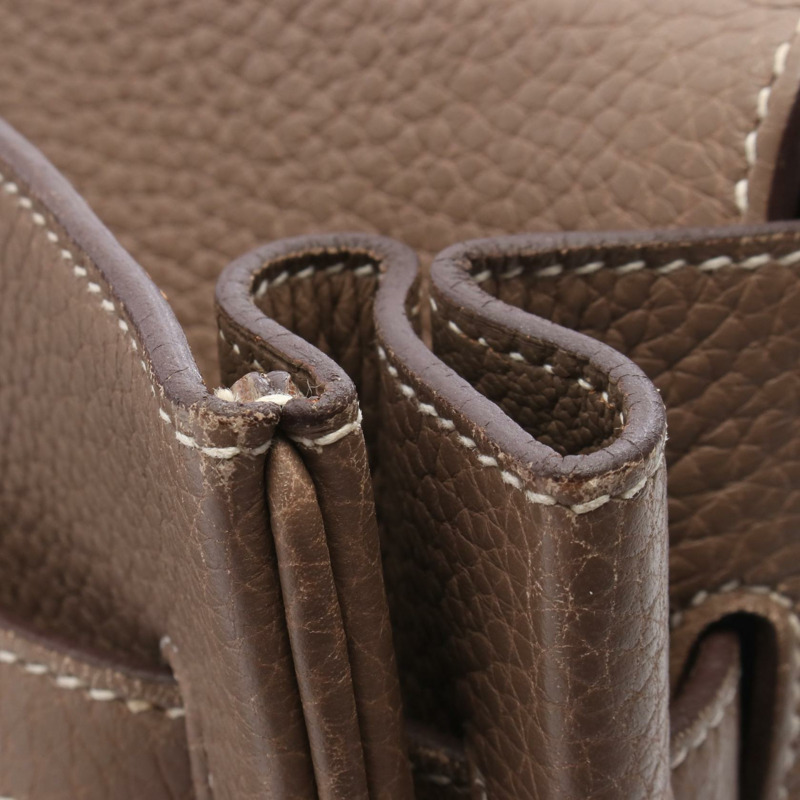 愛馬仕 Birkin 35 手提包 J Taurillon Clemence Etoupe 灰色 二手 女士 SHW-12