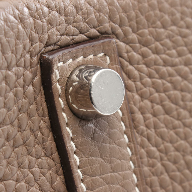 愛馬仕 Birkin 35 手提包 J Taurillon Clemence Etoupe 灰色 二手 女士 SHW-13