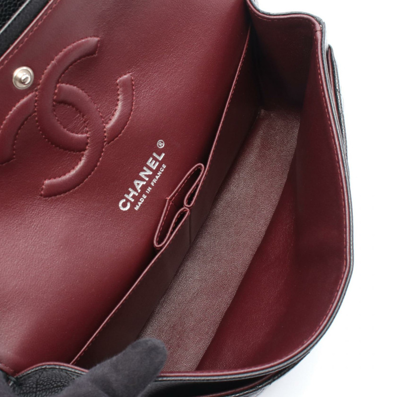 香奈兒 Matelasse W 翻蓋鏈條肩背包，小牛皮，黑色，二手，帶五金配件-2