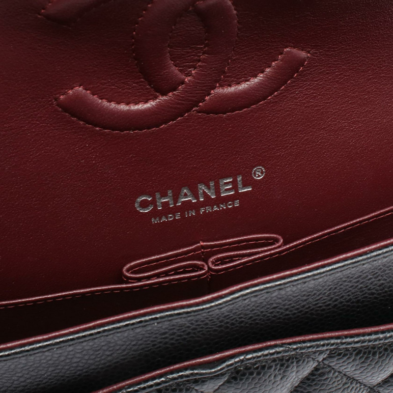 香奈兒 Matelasse W 翻蓋鏈條肩背包，小牛皮，黑色，二手，帶五金配件-3