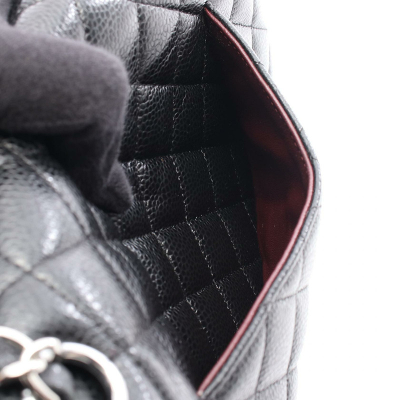 香奈兒 Matelasse W 翻蓋鏈條肩背包，小牛皮，黑色，二手，帶五金配件-5