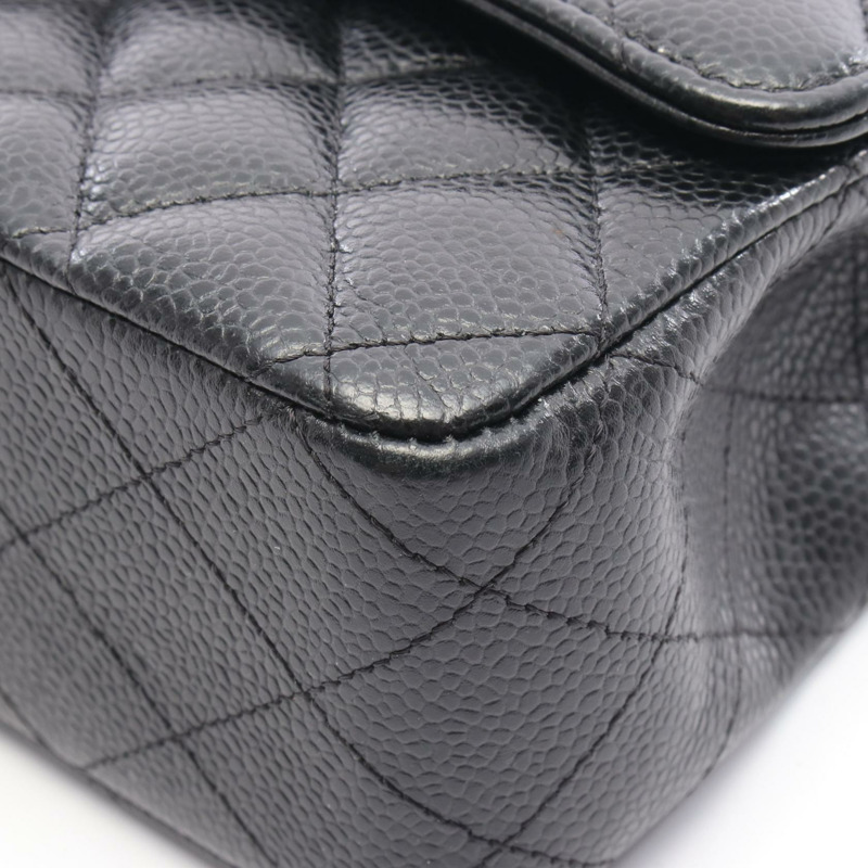 香奈兒 Matelasse W 翻蓋鏈條肩背包，小牛皮，黑色，二手，帶五金配件-7