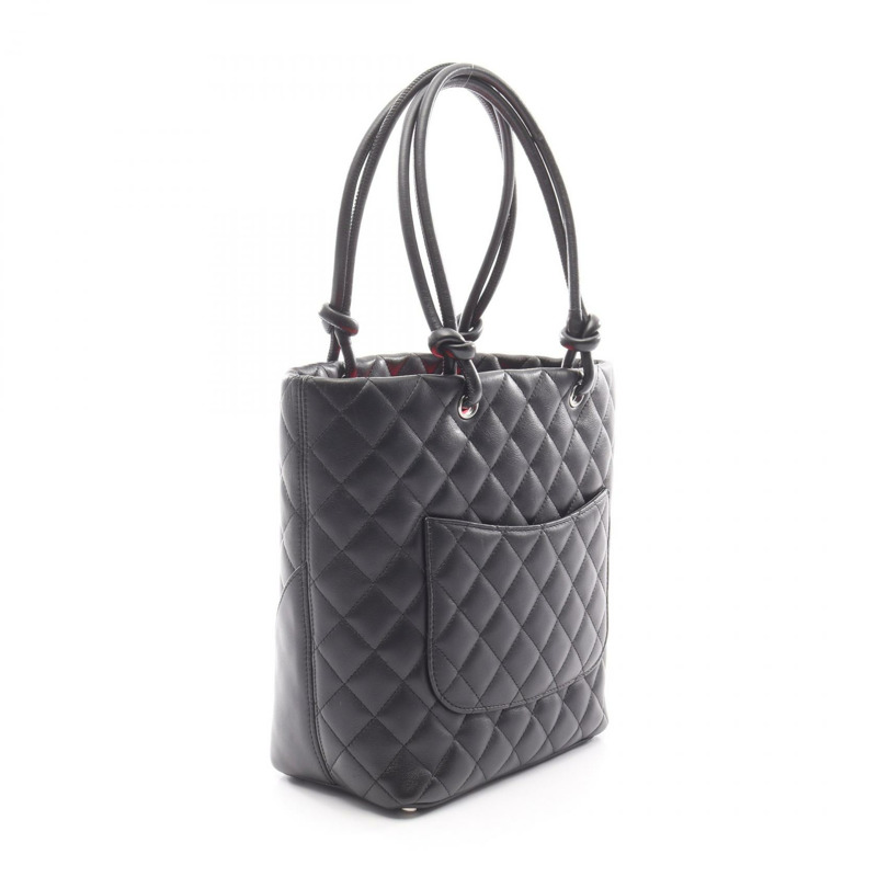 香奈兒 Cambon 系列中型手提包,黑色/粉紅色皮革,二手女士 CC Coco-1