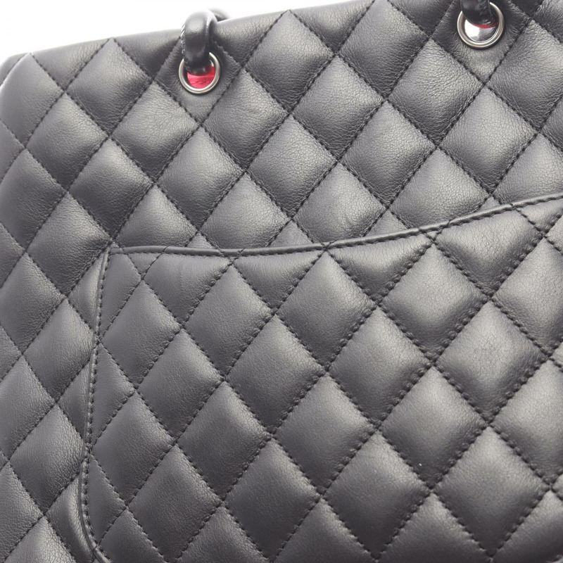 香奈兒 Cambon 系列中型手提包,黑色/粉紅色皮革,二手女士 CC Coco-8