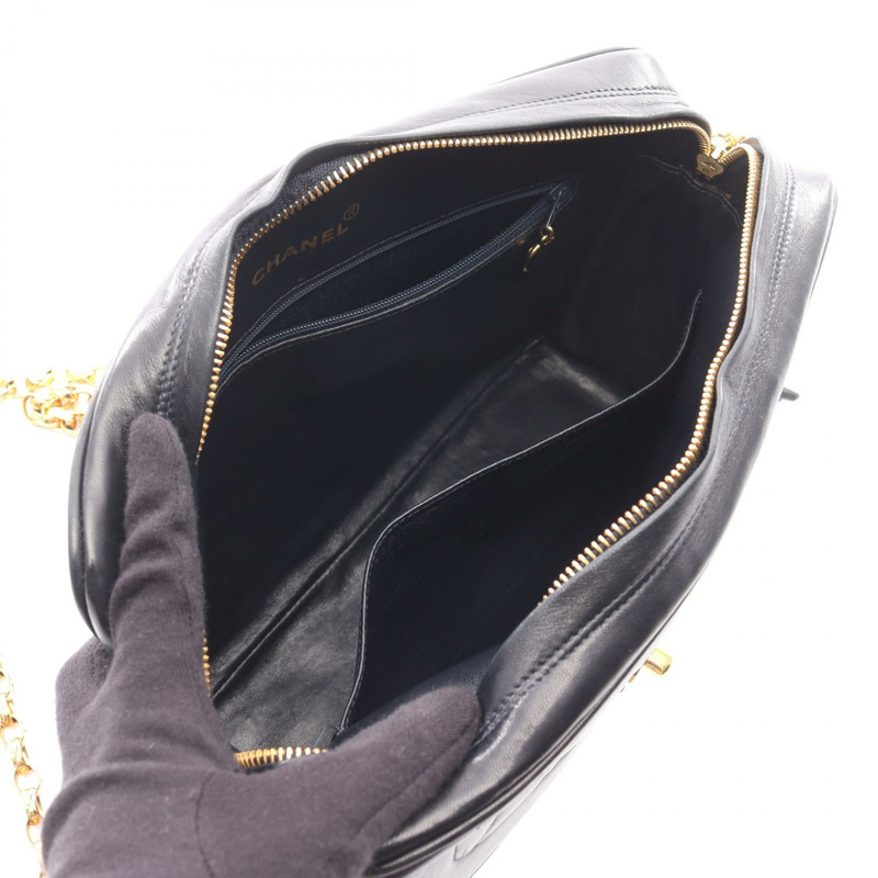 香奈兒 (CHANEL) Matelasse Diana 翻蓋斜背包,羊皮材質,黑色,二手,金色五金,CC-2