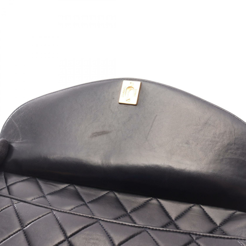 香奈兒 (CHANEL) Matelasse Diana 翻蓋斜背包,羊皮材質,黑色,二手,金色五金,CC-13