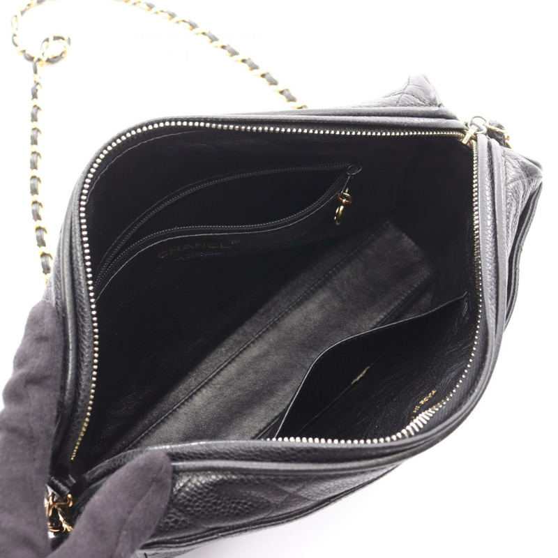 香奈兒 (CHANEL) Matelasse 鏈條斜挎單肩包,小牛皮材質,黑色,二手,金色五金,女士款-2