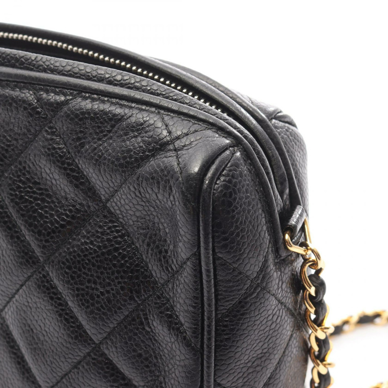 香奈兒 (CHANEL) Matelasse 鏈條斜挎單肩包,小牛皮材質,黑色,二手,金色五金,女士款-11