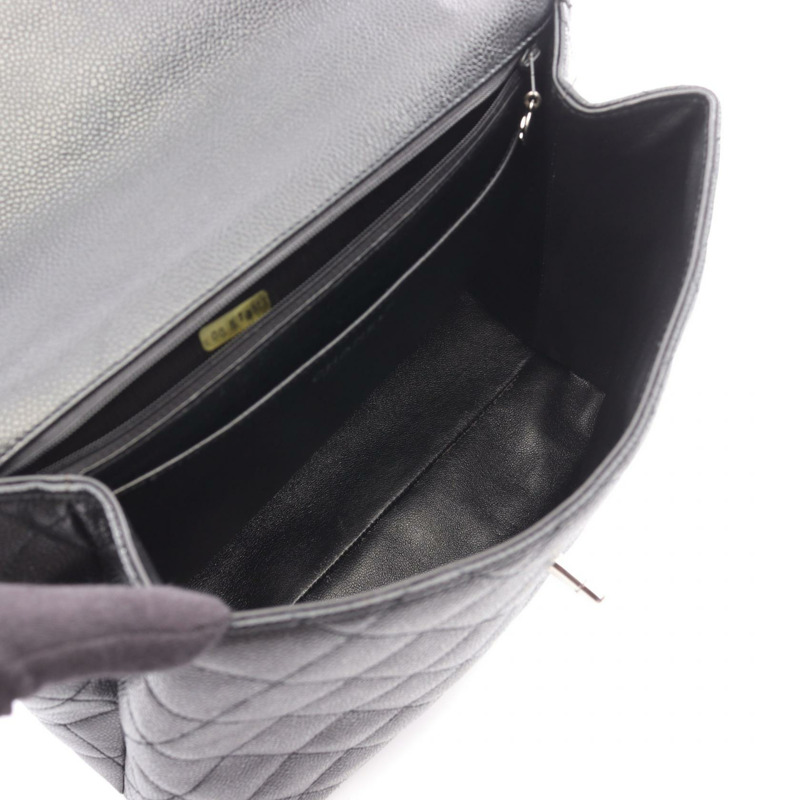香奈兒 (CHANEL) Matelasse 手提包,小牛皮材質,黑色,二手,銀色五金配件,女士款-2