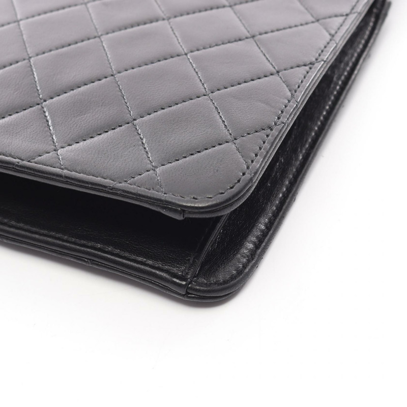 香奈兒 (CHANEL) Matelasse 單翻蓋鏈條肩背包,羊皮材質,黑色,二手,金色五金-9