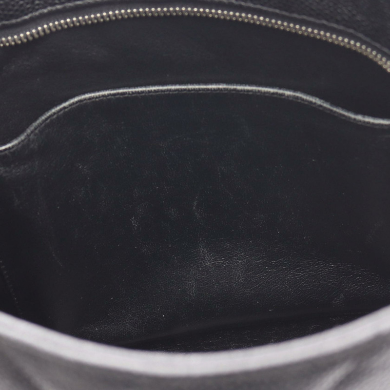 香奈兒 (CHANEL) 圓形飾章手提包,黑色粒面小牛皮,二手,女士 CC Coco 標誌-9