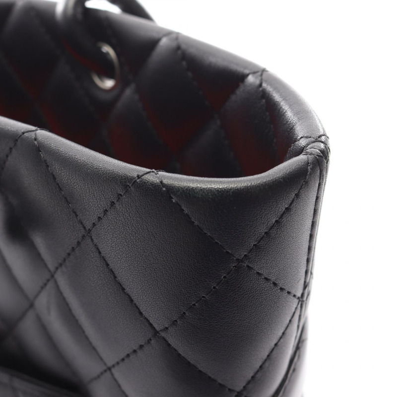 香奈兒 Cambon 系列中型手提包，黑色皮革，二手，女士款，附五金配件-6