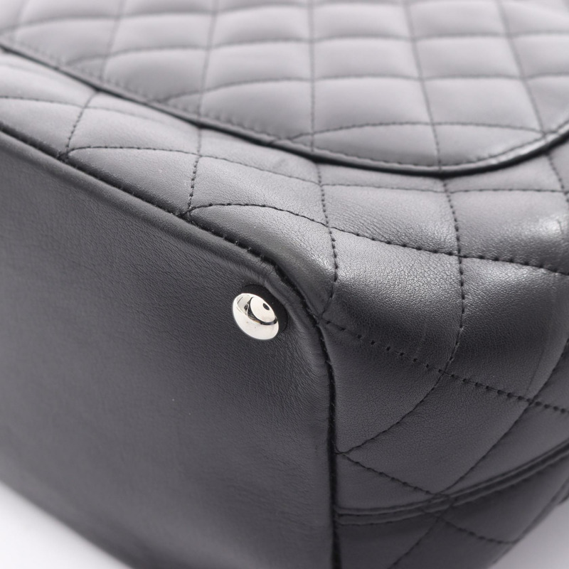 香奈兒 Cambon 系列中型手提包，黑色皮革，二手，女士款，附五金配件-12