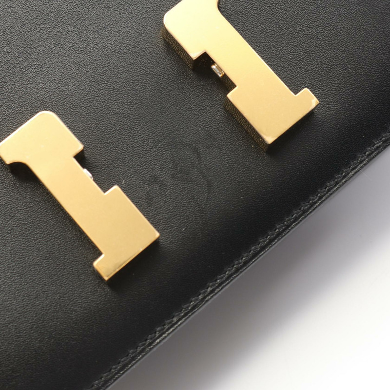 愛馬仕 Constance 3 迷你肩背包 Y Box 小牛皮 黑色 二手 金色五金 女士-7