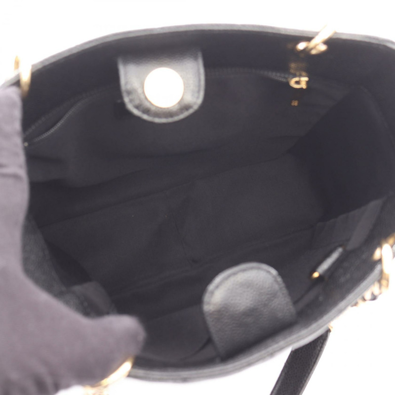 香奈兒 (CHANEL) Matelasse PST 鏈肩背托特包,粒面小牛皮,黑色,二手,金色五金 CC-2