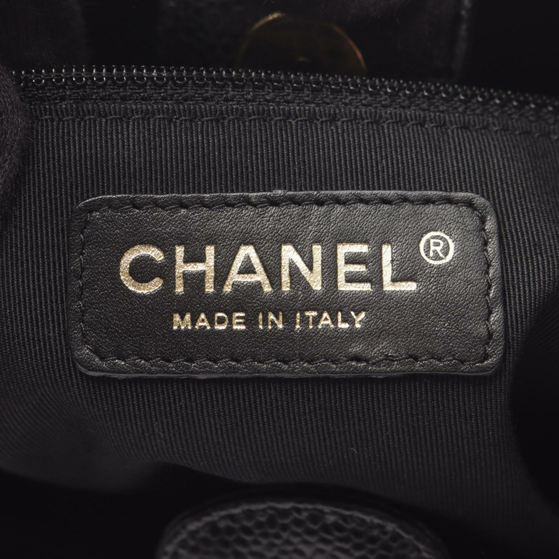 香奈兒 (CHANEL) Matelasse PST 鏈肩背托特包,粒面小牛皮,黑色,二手,金色五金 CC-3