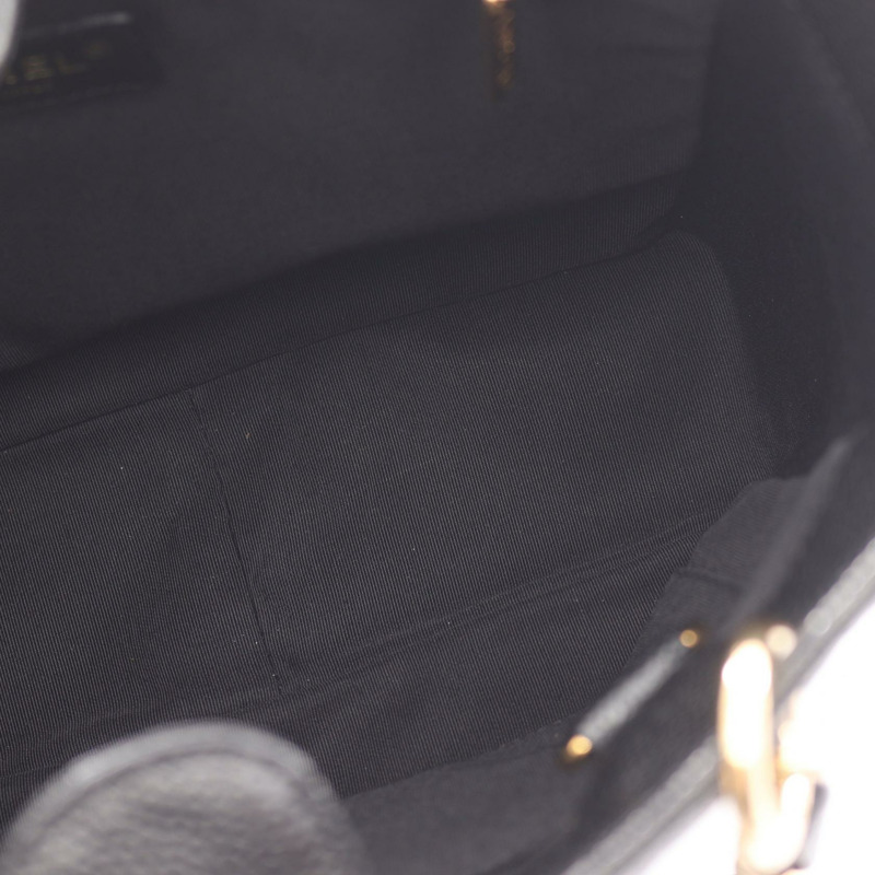 香奈兒 (CHANEL) Matelasse PST 鏈肩背托特包,粒面小牛皮,黑色,二手,金色五金 CC-13