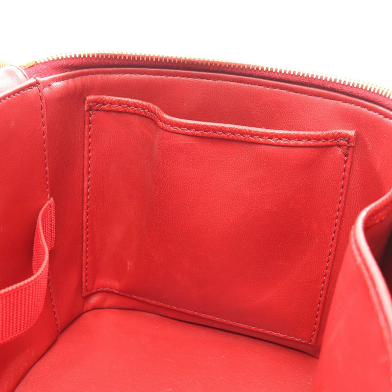 香奈兒 COCO 標誌化妝單肩斜背包，紅色小牛皮，二手，金色五金-6