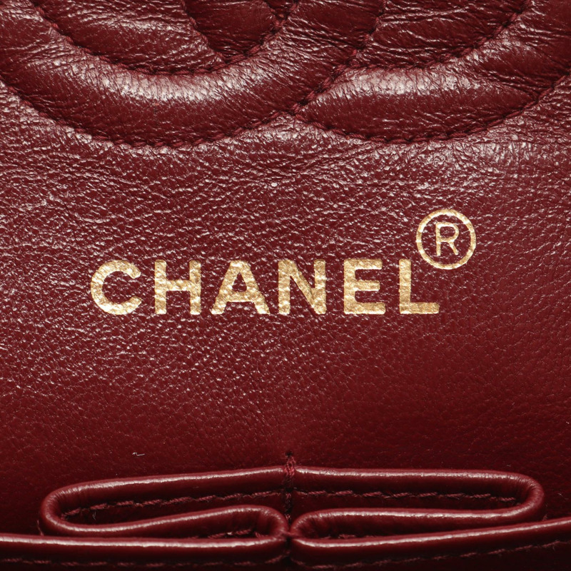 香奈兒 (CHANEL) Matelasse W 翻蓋鏈條單肩背包，羊皮材質，黑色，二手，金色五金，CC-3