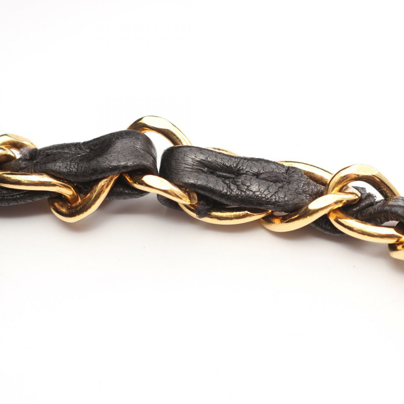 香奈兒 (CHANEL) Matelasse W 翻蓋鏈條單肩背包，羊皮材質，黑色，二手，金色五金，CC-10