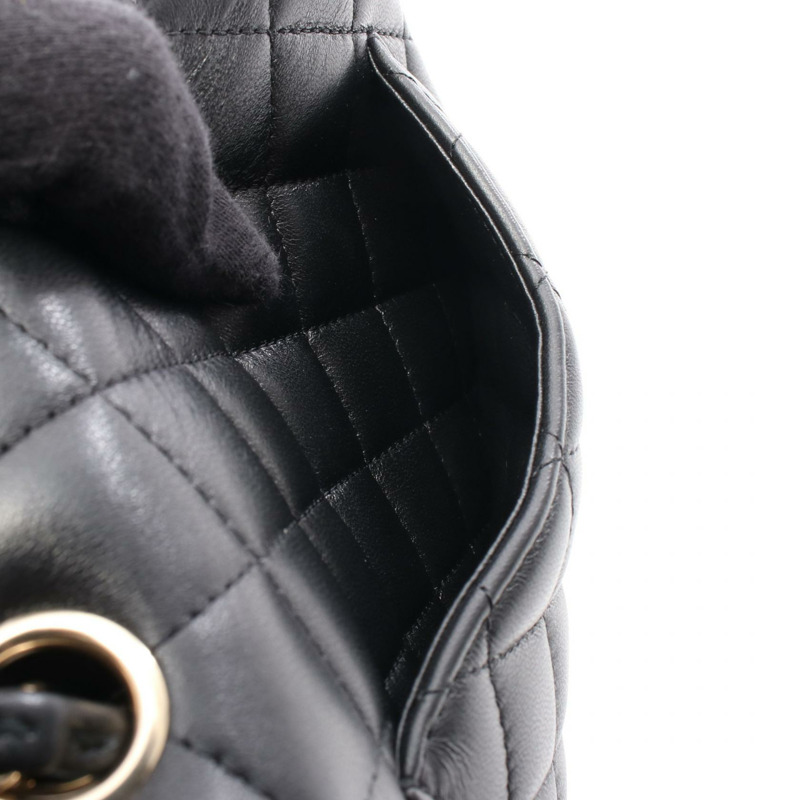 香奈兒迷你絎縫鏈條斜背包 A35200 羊皮金色五金黑色-5