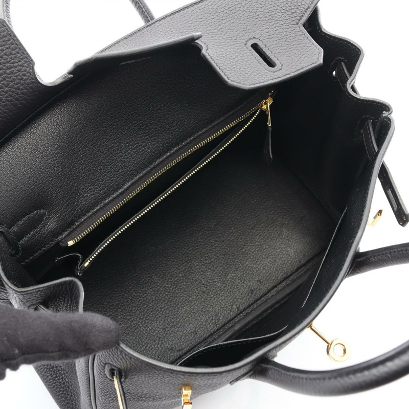 愛馬仕 Birkin 25 手提包 Z Togo 皮革 黑色 二手 金色五金 女士-2