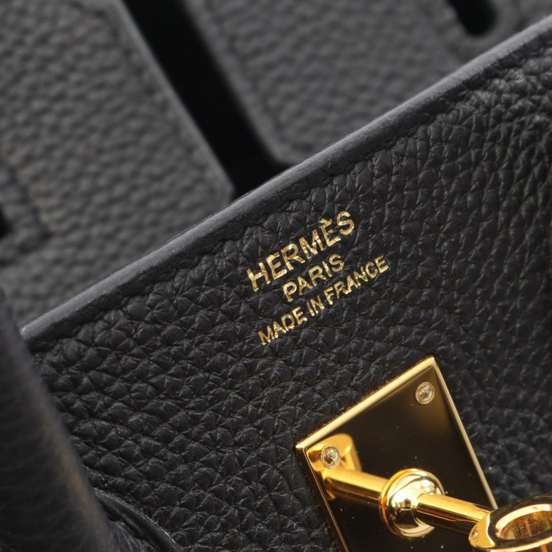 愛馬仕 Birkin 25 手提包 Z Togo 皮革 黑色 二手 金色五金 女士-3