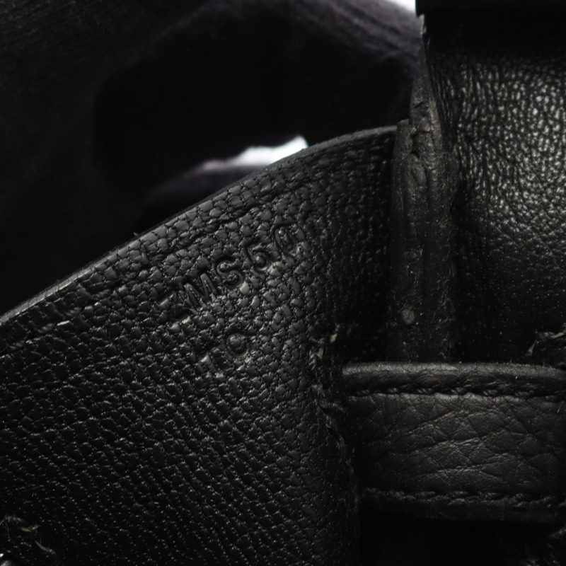 愛馬仕 Birkin 25 手提包 Z Togo 皮革 黑色 二手 金色五金 女士-4