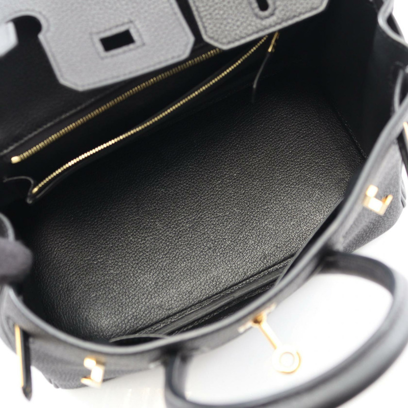 愛馬仕 Birkin 25 手提包 Z Togo 皮革 黑色 二手 金色五金 女士-6