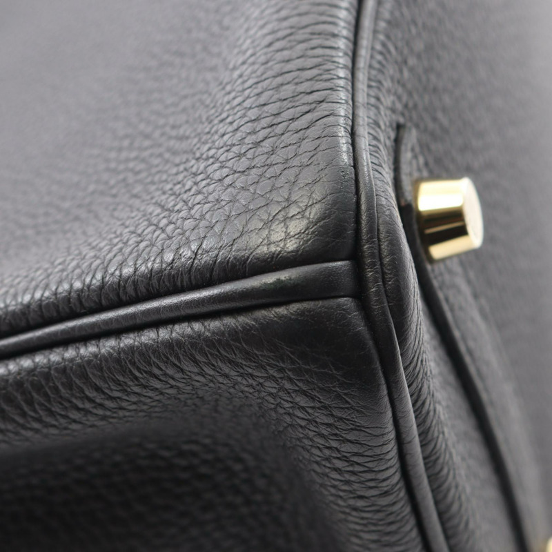 愛馬仕 Birkin 25 手提包 Z Togo 皮革 黑色 二手 金色五金 女士-7