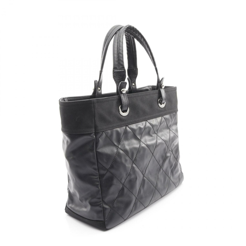 香奈兒 (CHANEL) Paris Biarritz MM 手提單肩包,PVC帆布皮革材質,黑色,二手女款-1