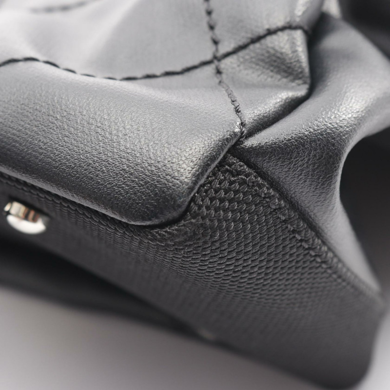 香奈兒 (CHANEL) Paris Biarritz MM 手提單肩包,PVC帆布皮革材質,黑色,二手女款-6