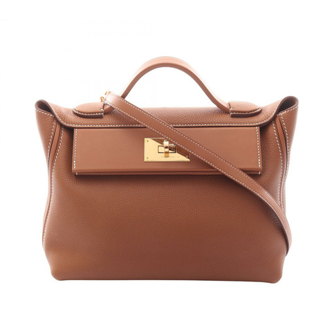 愛馬仕 Sac 24/24 Van Quatre 29 單肩背包，Togo Swift 皮革，棕色，二手