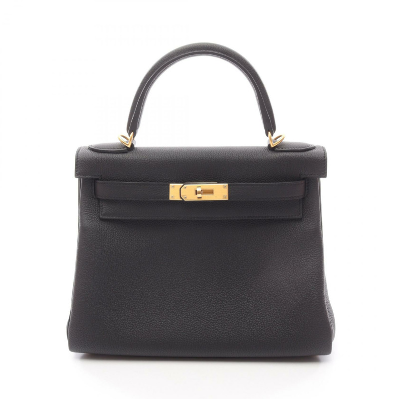 愛馬仕 Kelly 28 手提包,Togo 皮革,黑色,二手女款-0