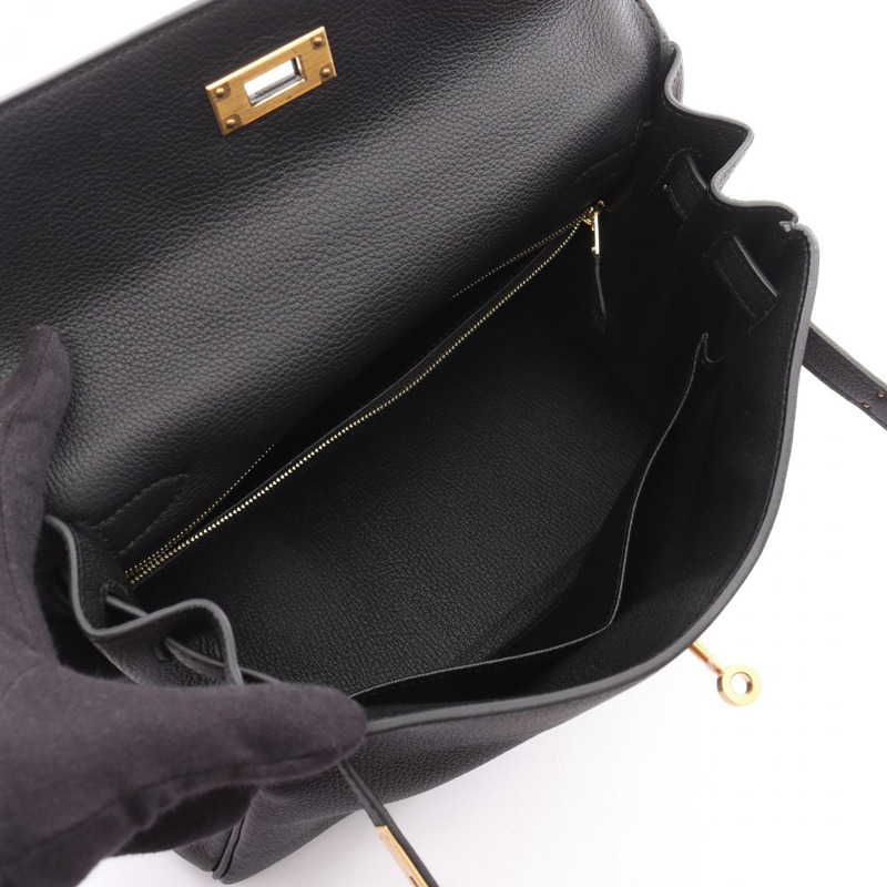 愛馬仕 Kelly 28 手提包,Togo 皮革,黑色,二手女款-2