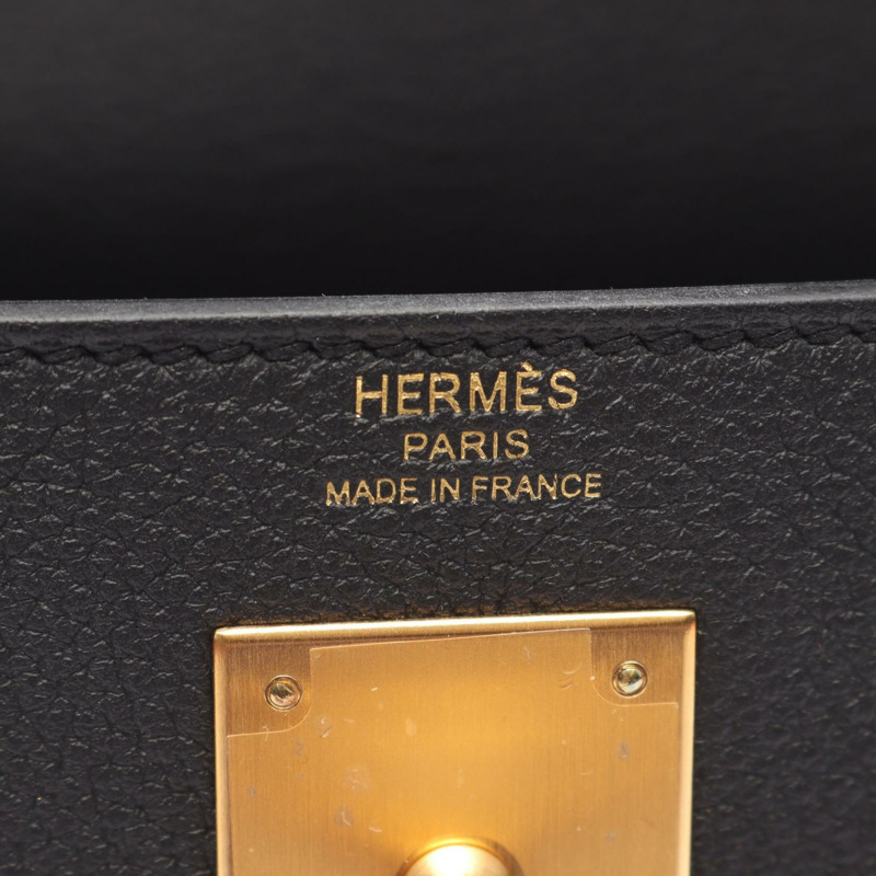 愛馬仕 Kelly 28 手提包,Togo 皮革,黑色,二手女款-3