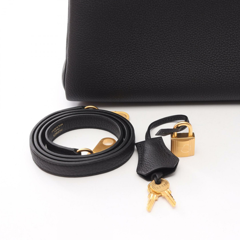 愛馬仕 Kelly 28 手提包,Togo 皮革,黑色,二手女款-4