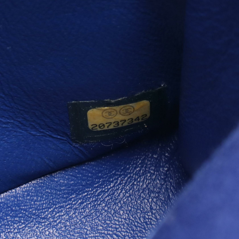 香奈兒 (CHANEL) 絎縫 Diana 翻蓋鏈條單背包 A92734 棉藍 金色五金 二手 CC-4