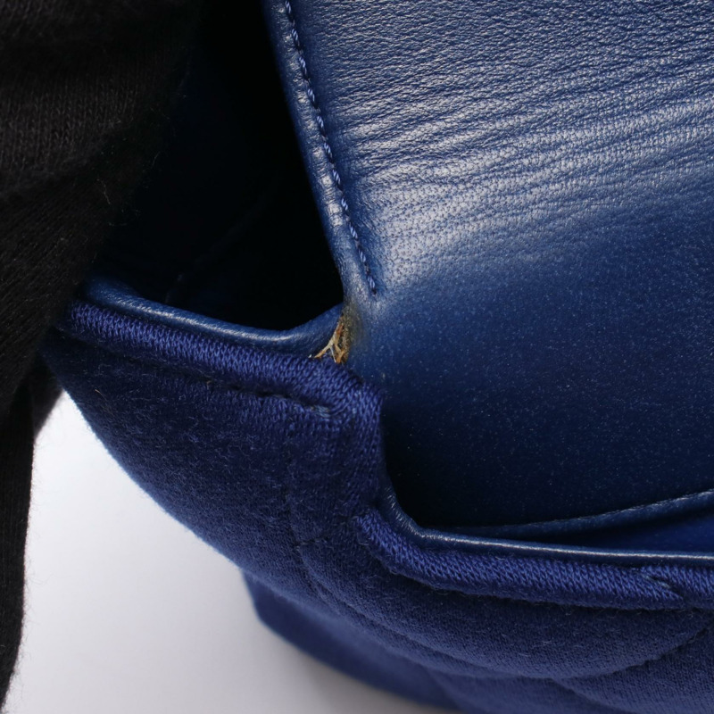 香奈兒 (CHANEL) 絎縫 Diana 翻蓋鏈條單背包 A92734 棉藍 金色五金 二手 CC-5